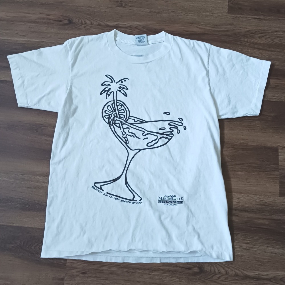 Vintage Jimmy Buffett Margaritaville New Orleans T-Shirt White Large Turner USA